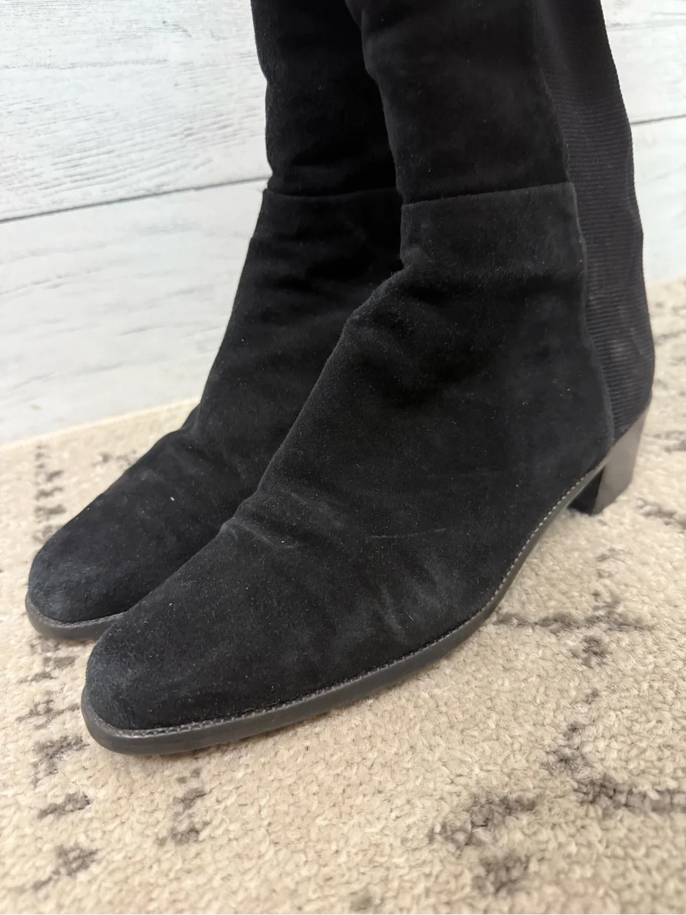 Women's Black Over the Knee-High Block Heel Boots by Stuart Weitzman